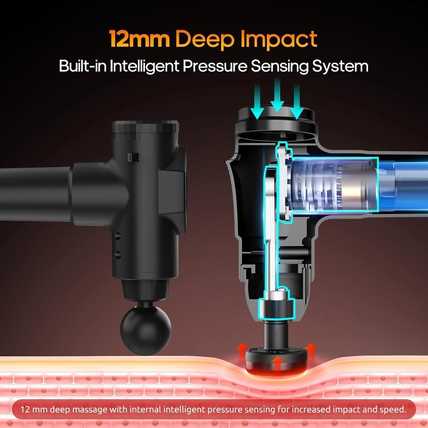 ماساژور ضربه‌ای عضلات بافت عمیق مدل ارتقا یافته 2026 - ماساژور برقی دستی بدن برای تسکین درد و ریکاوری، 6 سری موتور بی‌صدا، قابل حمل برای مردان، زنان، خانه، باشگاه، دفتر (مشکی)