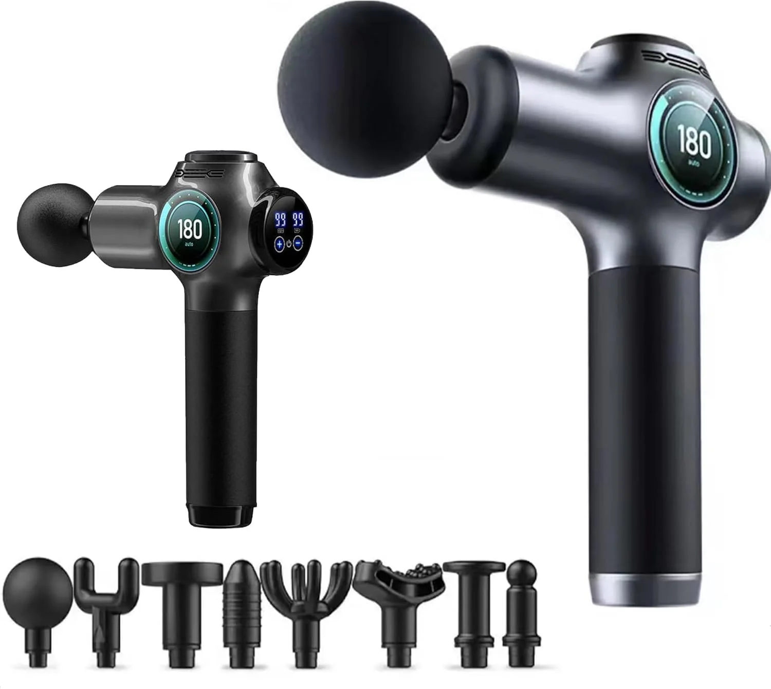 ماساژور تفنگی وی پی هوم، ماساژور عمقی عضلات با 8 سری و 99 سطح سرعت، تسکین دهنده درد عضلات برای ورزشکاران و رفع گرفتگی عضلات (خاکستری تیره)