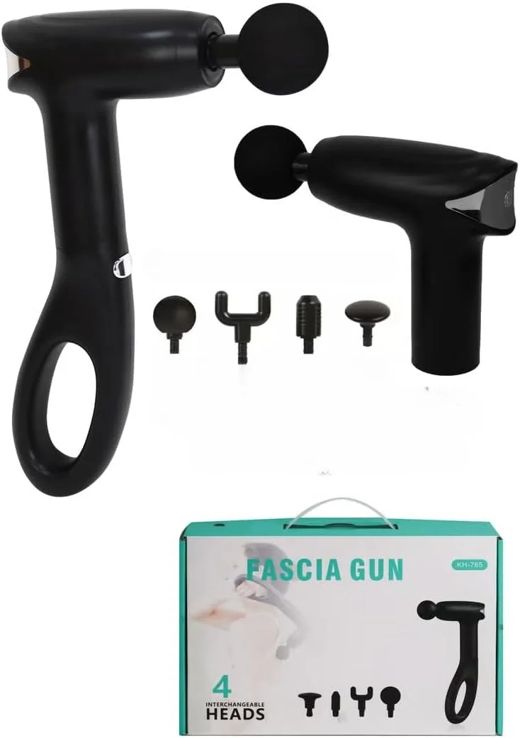 ماساژور فاشیای توشیونیکس | ماساژور ضربه ای برقی قابل حمل با 4 سر قابل تعویض | تسکین درد عضلات عمقی و آرامش برای گردن، پشت، پاها و بدن