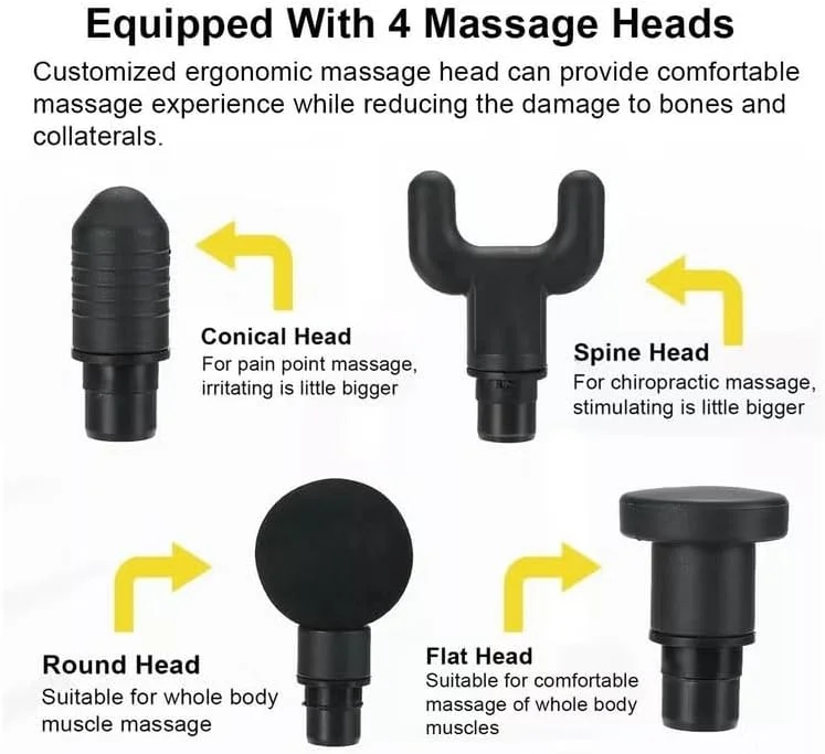 ماساژور فاشیای توشیونیکس | ماساژور ضربه ای برقی قابل حمل با 4 سر قابل تعویض | تسکین درد عضلات عمقی و آرامش برای گردن، پشت، پاها و بدن ماساژور فاشیای توشیونیکس | ماساژور ضربه ای برقی قابل حمل با 4 سر قابل تعویض | تسکین درد عضلات عمقی و آرامش برای گردن، پشت، پاها و بدن