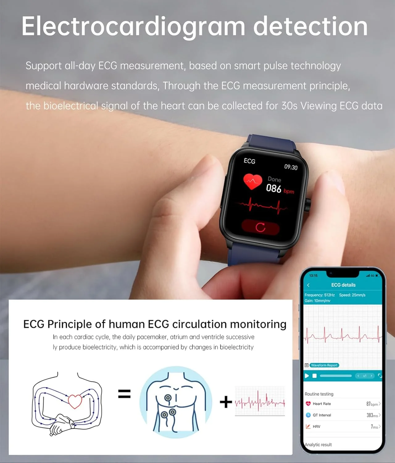 ساعت هوشمند برای آقایان و بانوان، پاسخ/برقراری تماس، ردیاب تناسب اندام با نوار قلب، ضربان قلب و فشار خون، ضد آب IP67، ردیاب فعالیت قند خون برای اندروید و آی او اس، آبی ساعت هوشمند برای آقایان و بانوان، پاسخ/برقراری تماس، ردیاب تناسب اندام با نوار قلب، ضربان قلب و فشار خون، ضد آب IP67، ردیاب فعالیت قند خون برای اندروید و آی او اس، آبی