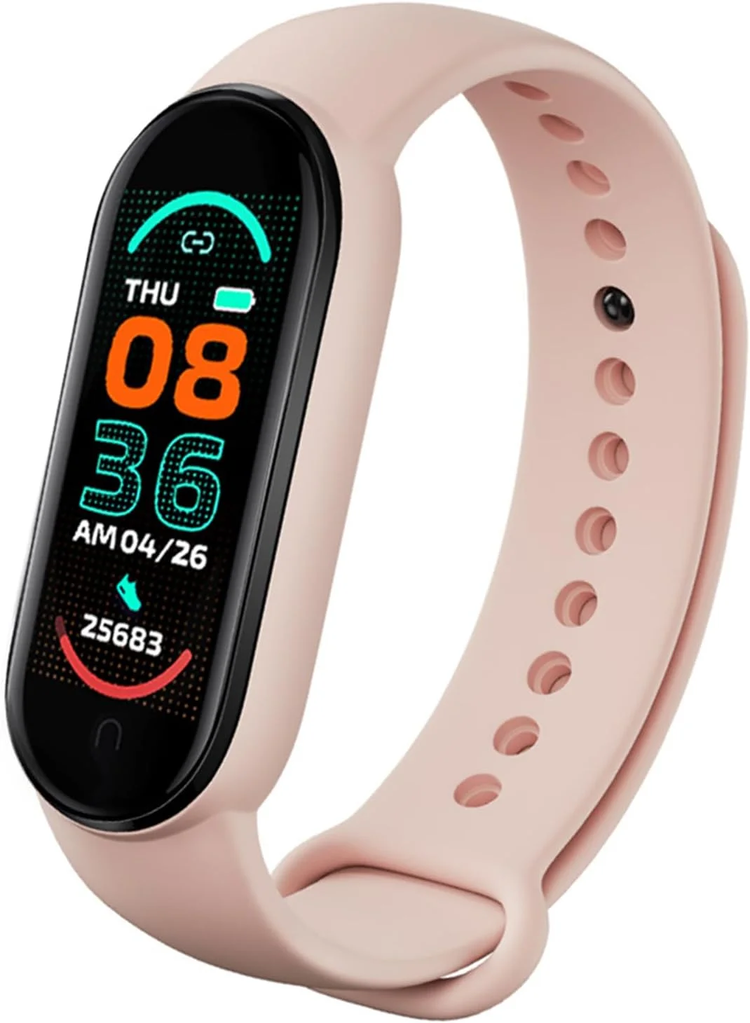 دستبند هوشمند مناسب دختران، پسران، کودکان، نوجوانان، مردان و زنان با قابلیت پایش فشار خون و ردیاب تناسب اندام - جدید (صورتی)