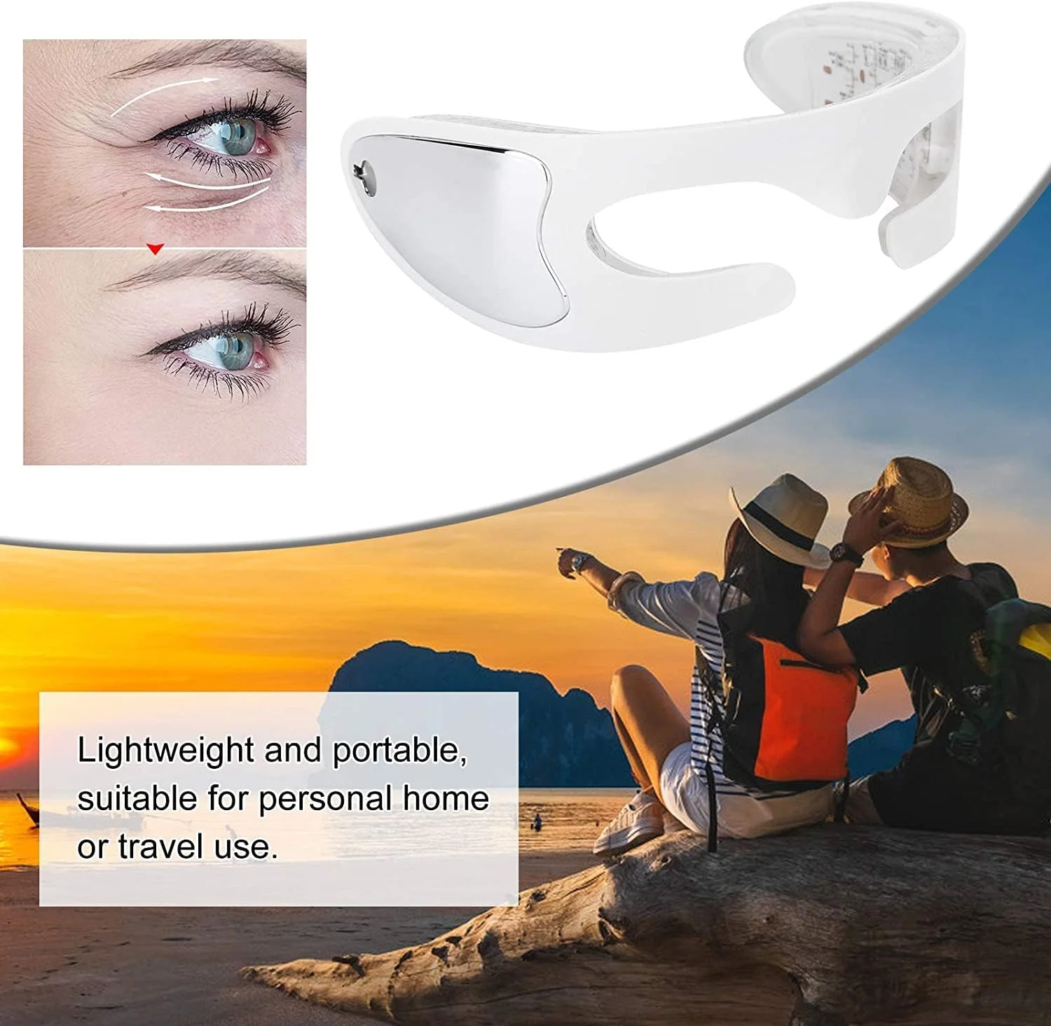 ماساژور چشم برقی SYOSI با نور قرمز و گرمایش، ماساژور ضد چروک و رفع خستگی، مراقبت از چشم