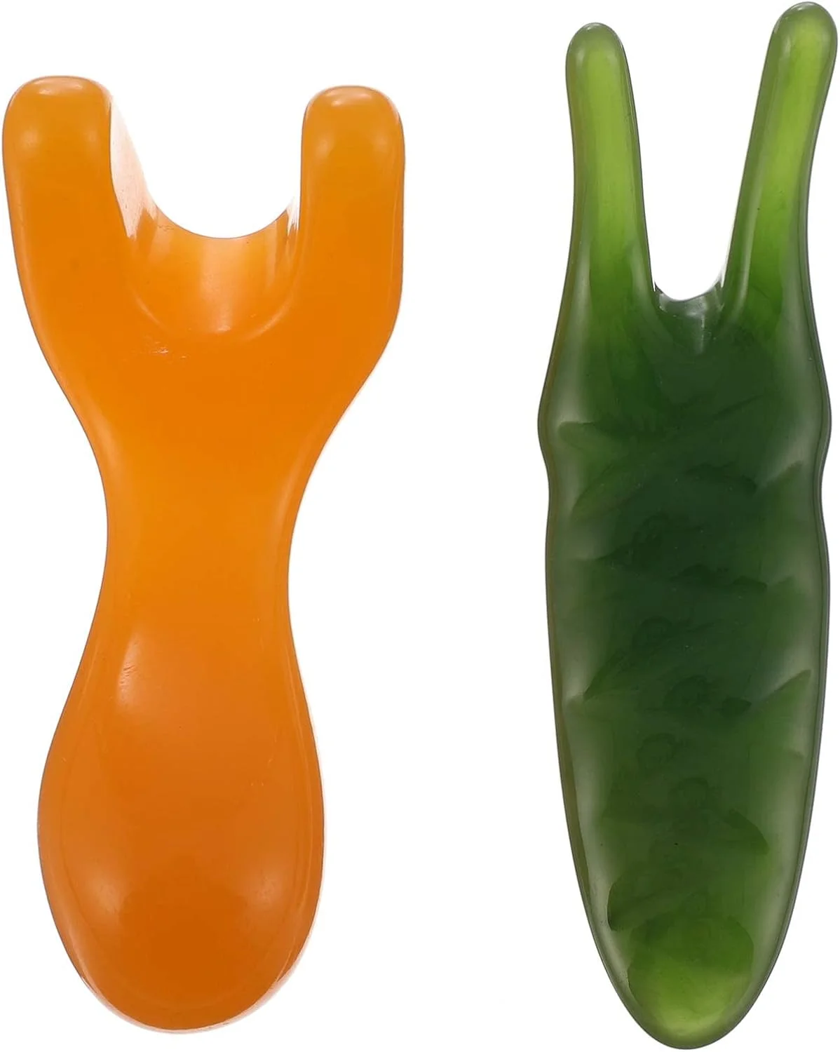 ابزار ماساژ گوا شا SYOSI، 2 عدد تخته گوا شا رزین طبیعی، ابزار ماساژ درمانی طب سوزنی گوا شا برای صورت، چشم، گردن، ماساژ بدن