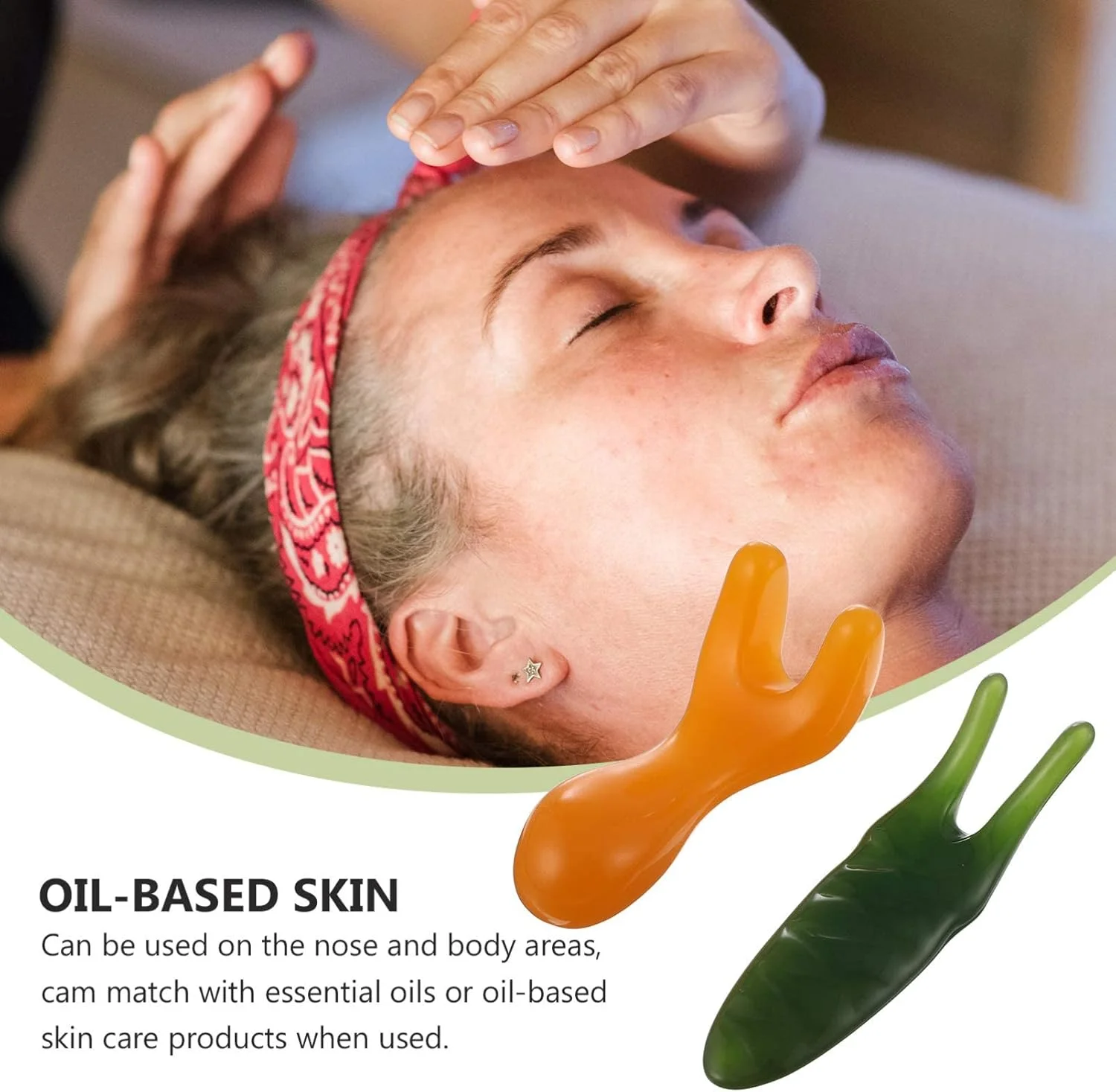 ابزار ماساژ گوا شا SYOSI، 2 عدد تخته گوا شا رزین طبیعی، ابزار ماساژ درمانی طب سوزنی گوا شا برای صورت، چشم، گردن، ماساژ بدن