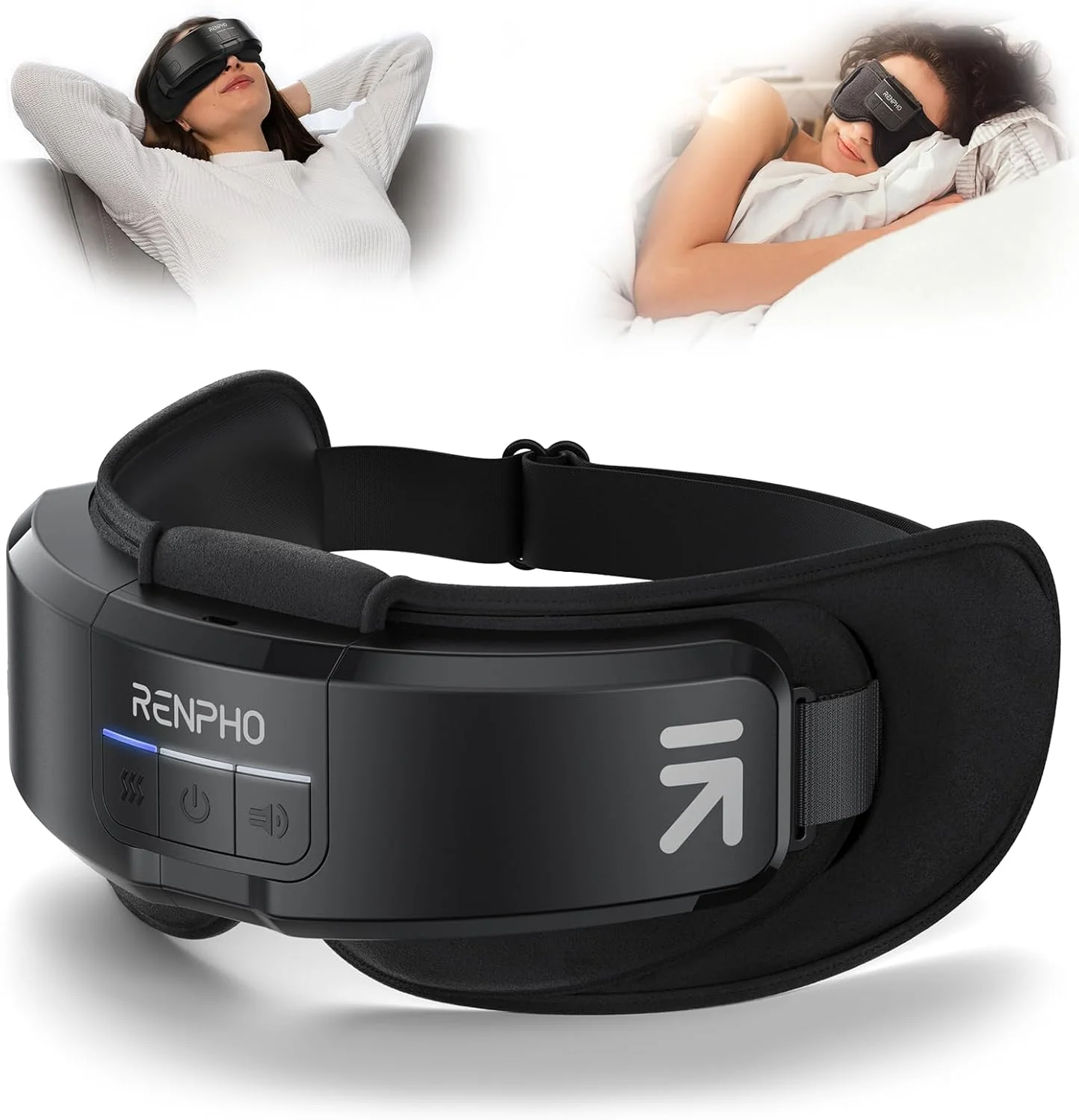 ماساژور چشم RENPHO مدل Eyeris Shift برای تسکین میگرن با گرما، کمپرس، نویز سفید، ماسک خواب بلوتوث، ماساژور چشم برای خستگی چشم، آرامش چشم، هدیه تولد