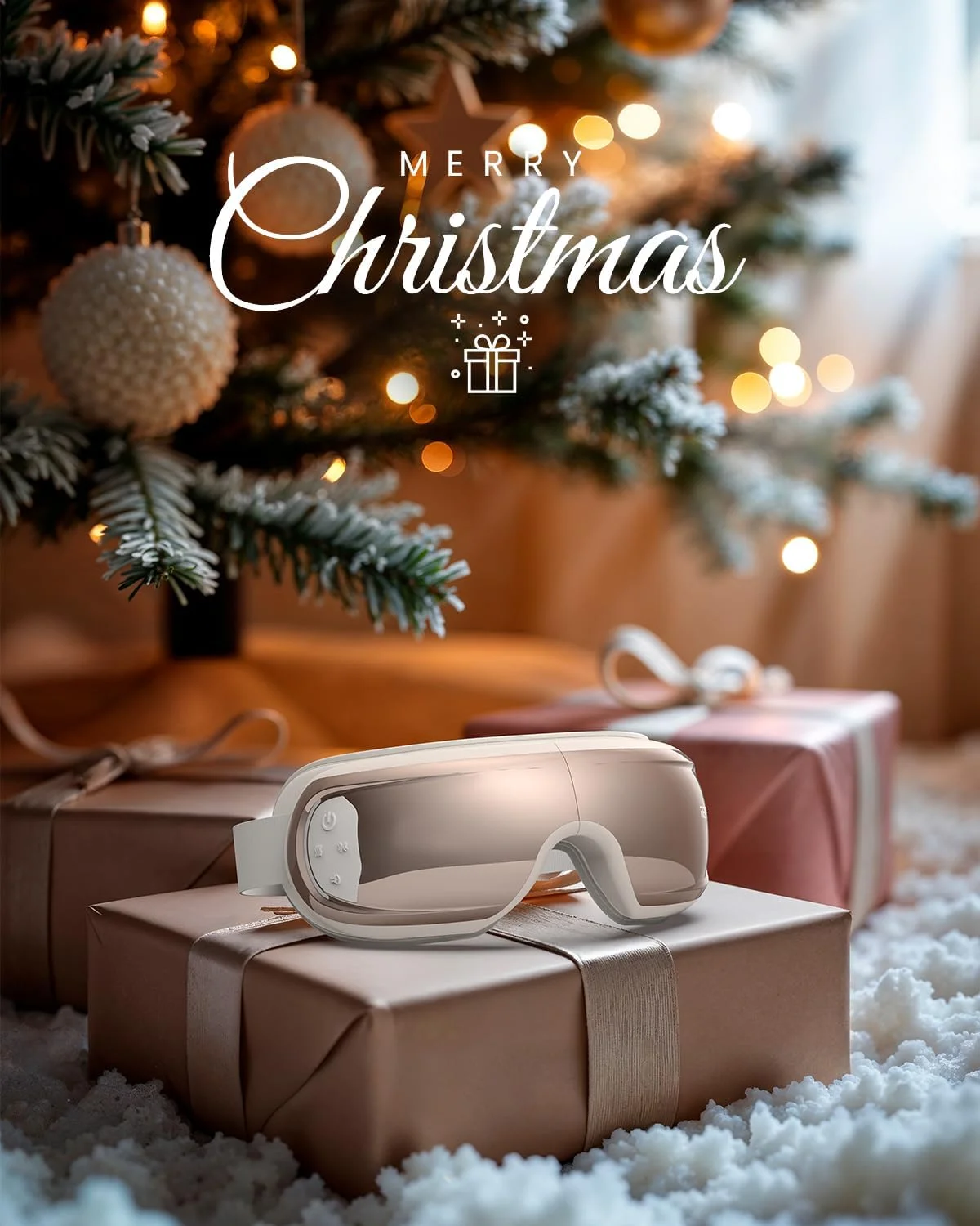 ماساژور چشم RENPHO با گرما و خنک کننده، مدل Eyeris 3 Rosé، ماسک خواب چشم با کنترل صوتی و پد یخی، هدیه تولد برای خانم ها/آقایان/مادر/پدر، اقلام واجد شرایط FSA، دستگاه مراقبت از شقیقه برای میگرن