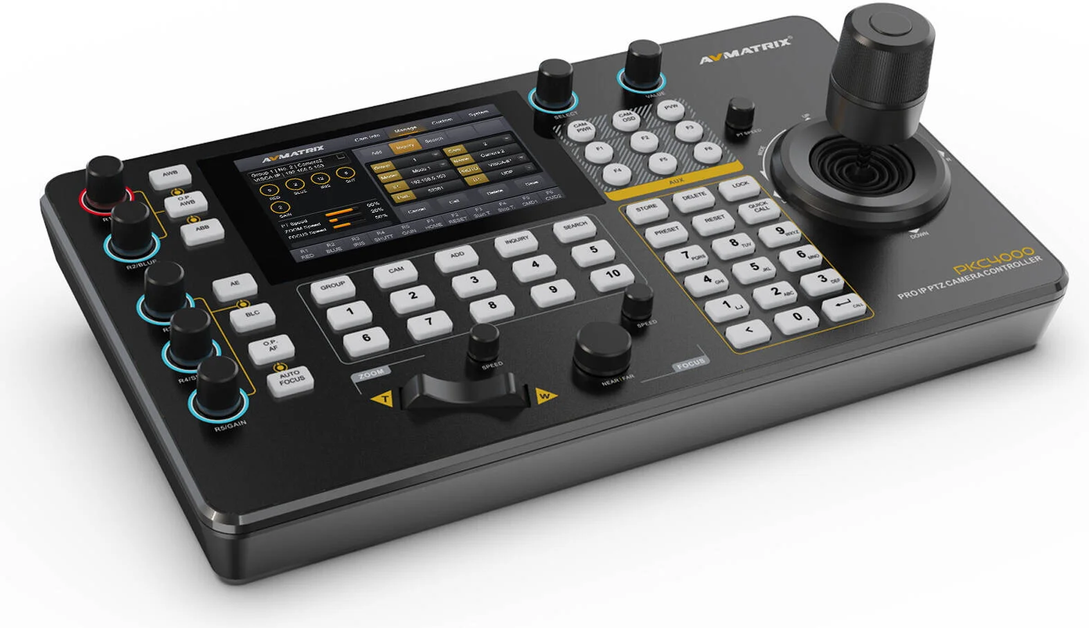کنترلر AVMATRIX PKC4000، ارتباطات سریال و IP، کنترل تا 7 دوربین سریال، کنترل تا 100 دوربین IP، پشتیبانی از Power-over-Ethernet (PoE)، منبع تغذیه 12 ولت DC شامل | PKC4000