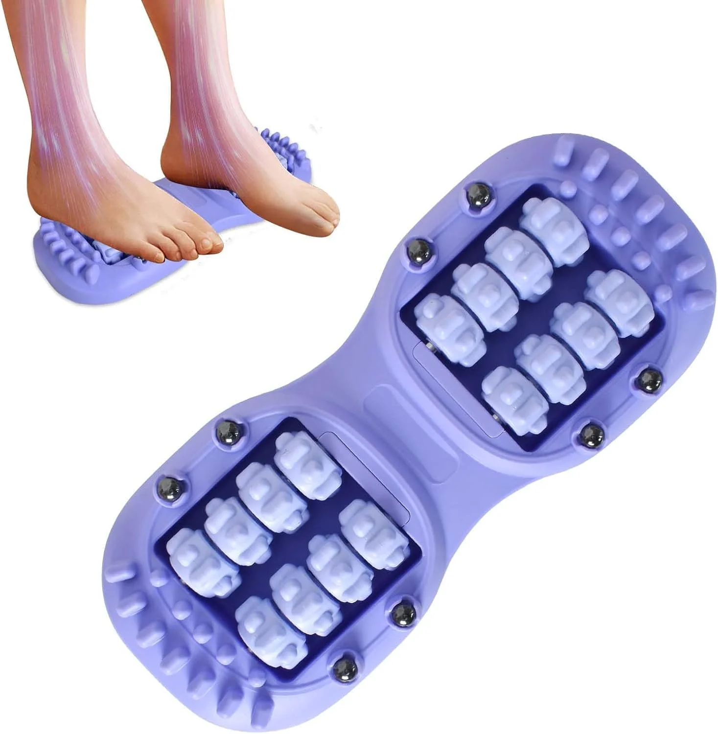 ماساژور غلتکی پا برای تسکین درد، ابزار درمانی طب فشاری دوگانه Azonee برای تسکین درد و استرس، ماساژور رفلکسولوژی قابل حمل برای استفاده در خانه یا محل کار