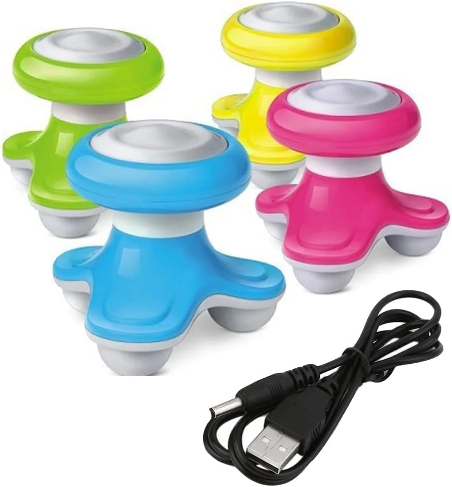 ماساژور الکتریکی کوچک، ماساژور کل بدن با USB، ماساژور ویبره الکترونیکی قابل حمل کوچک برای پشت، گردن، دست، شانه، پاها و تسکین درد کل بدن، بسته 1 عددی (آبی)