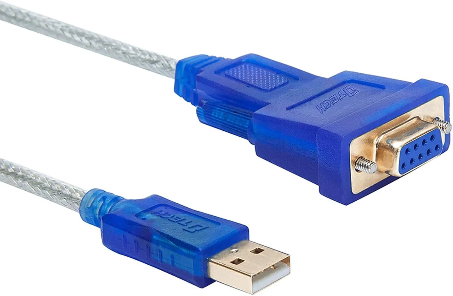 کابل تبدیل USB به RS232 DB9 مادگی DTech به طول 1.8 متر، سازگار با ویندوز 11، 10، 8، 7، مک و لینوکس، سریال به USB 2.0 با تراشه Prolific PL2303 مدل DT-5002B