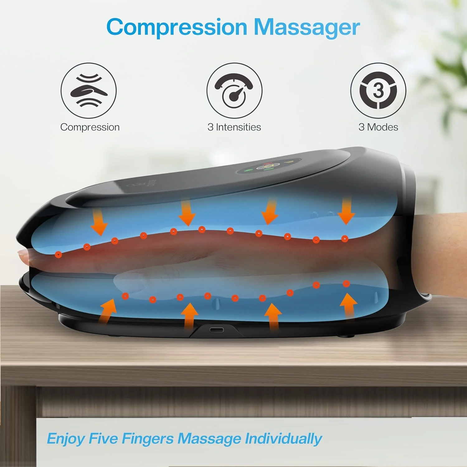 ماساژور دستی گرمایشی و فشاری کامفایر، ماساژور دستی بی سیم برای آرتروز و تونل کارپال، مچ دست، ماساژ انگشت، هدیه برای مادر، پدر، زنان و مردان (مشکی) ماساژور دستی گرمایشی و فشاری کامفایر، ماساژور دستی بی سیم برای آرتروز و تونل کارپال، مچ دست، ماساژ انگشت، هدیه برای مادر، پدر، زنان و مردان (مشکی)