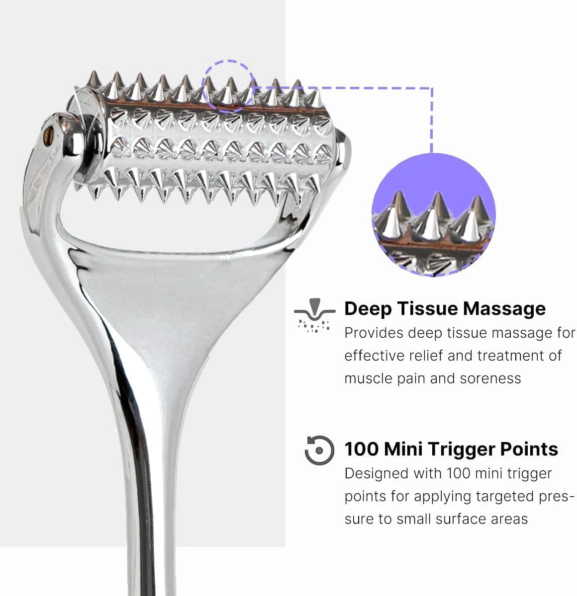 ماساژور غلتکی تزویق، غلتک ماساژ طب سوزنی برای تسکین درد گردن، سر و دست و آرامش عضلات