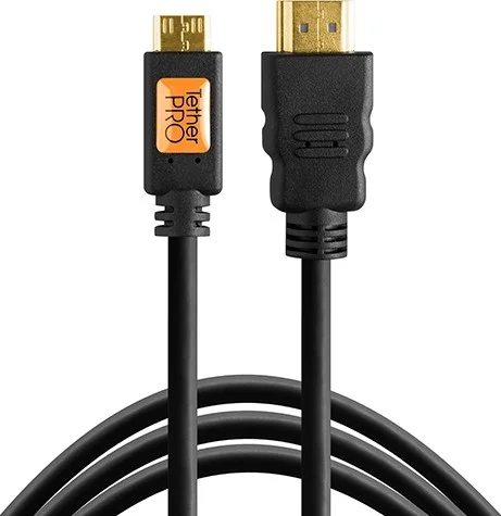 کابل Tether Tools TetherPro Mini-HDMI (C) به HDMI (A) - 4.6 متری - مشکی | TPHDCA15