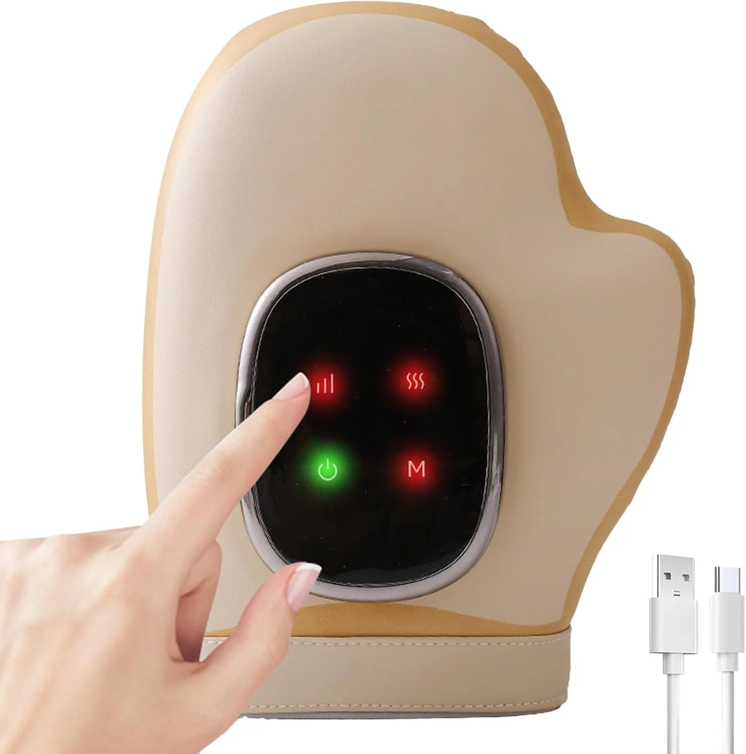 ماساژور دست با نمایشگر HD و 3 دمای قابل تنظیم - ماساژور دست برای عضلات - مناسب برای سالمندان، کاربران کامپیوتر، آقایان، خانم ها، مشاغل دفتری و رانندگی های طولانی