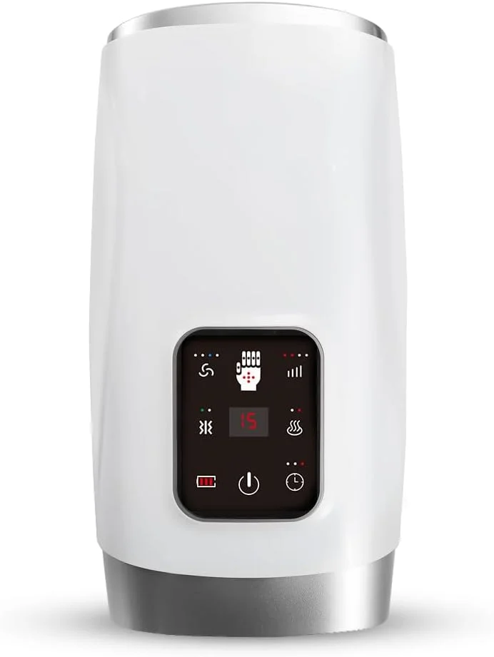 ماساژور دست با گرما و فشار، ماساژور برقی دست، ماساژورهای بی سیم دست، 3 سطح قابل تنظیم، ماساژور دست برای درد مچ دست و انگشت