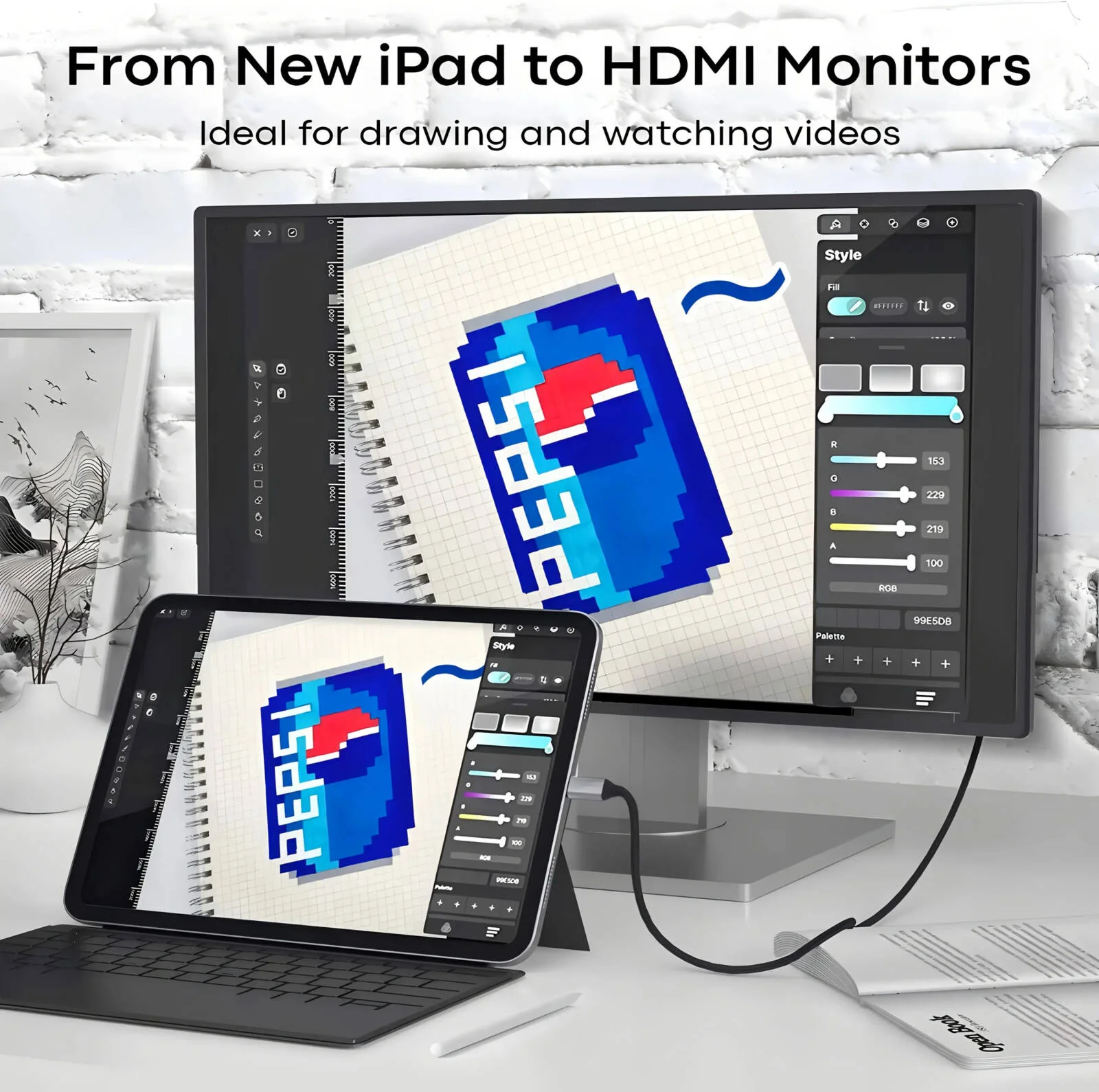 کابل USB C به HDTV، طول 182.88 سانتی متر، کابل USB 3.1 Type-C به HDTV با سرعت بالا 4K، سازگار با Thunderbolt 3/4، MacBook Pro/Air، S8، iPhone 15/16، iPad Pro، iMac، Surface، 2 متر، خاکستری