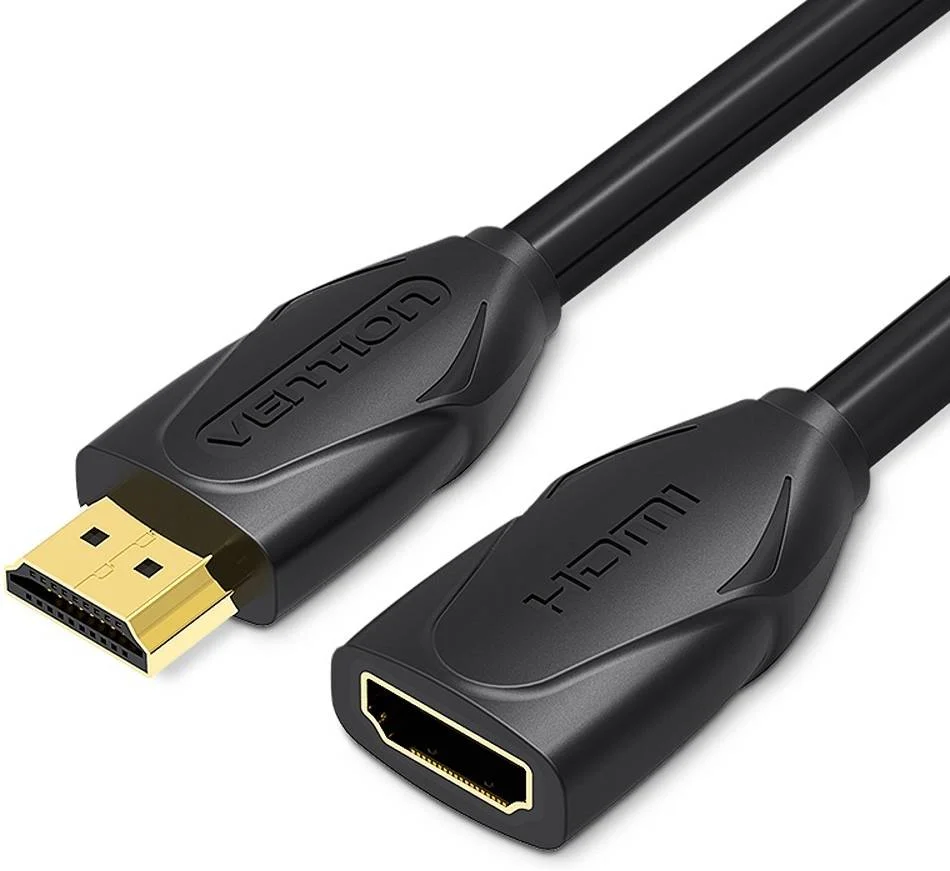 کابل افزایش طول HDMI ونشن، تصویر HD 4K با وضوح بالا، انتقال پرسرعت 18 گیگابیت بر ثانیه، قوی و انعطاف پذیر، سازگاری گسترده، 1 متر، مشکی | VAA-B06-B100