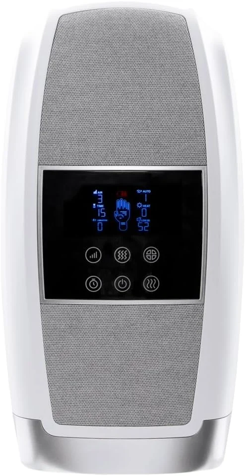 ماساژور دستی و انگشتی حرارتی با طب فشاری پرودو با 6 سطح شدت، باتری 2500 میلی آمپر ساعتی، 2 ساعت زمان کارکرد، دستگاه ماساژور دستی بی سیم قابل حمل برای تسکین خستگی و درد مچ دست و کف دست - خاکستری