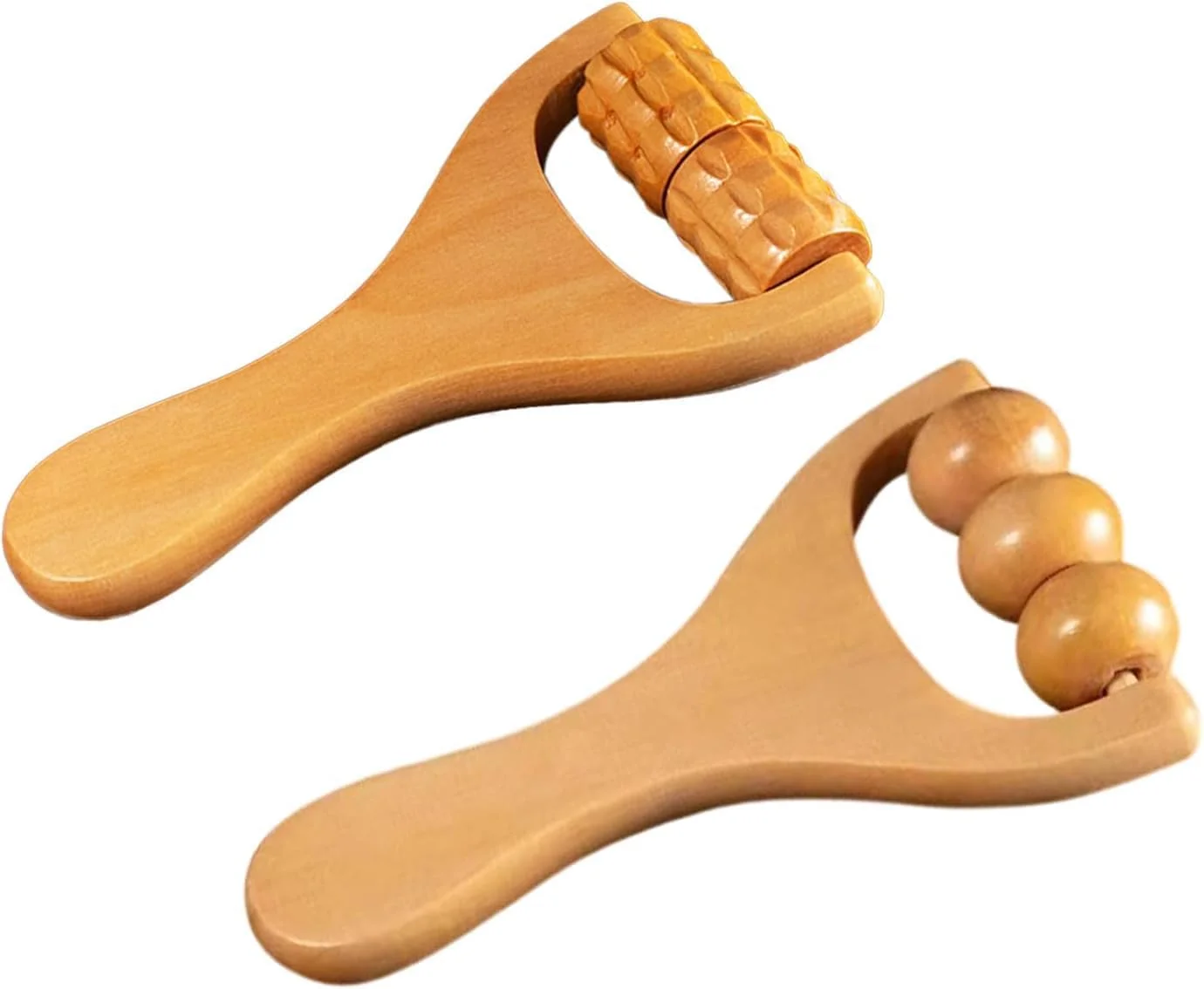 غلتک ماساژ چوبی، غلتک ماساژ دستی، غلتک ماساژ کمر، غلتک چوبی ماساژ مناسب برای پاها، دست ها، کمر، 2 عدد