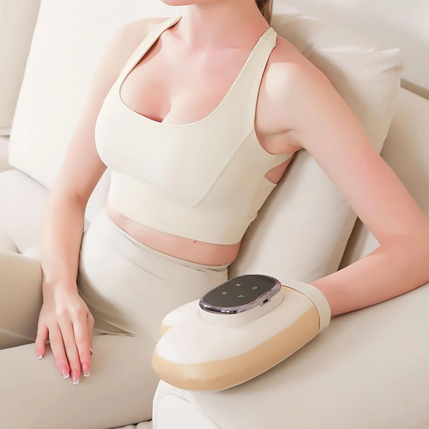 ماساژور گرمایشی دست با نمایشگر قابل تنظیم - ماساژور فشاری دست | برای افراد مسن، کاربران کامپیوتر، مردان، زنان، مشاغل دفتری و رانندگی طولانی