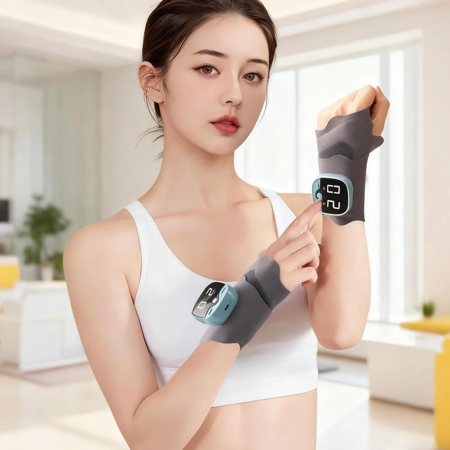 ماساژور مچ دست با گرما | 5 حالت 9 سطح شدت - ماساژور گرمایشی دست - برای کارمندان پشت میز نشین، رانندگی طولانی، تماشای تلویزیون، آقایان، بزرگسالان، سالمندان، کاربران کامپیوتر