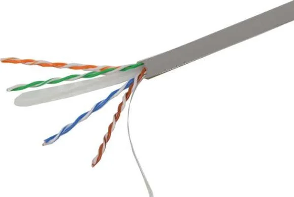 کابل شبکه لن Cat6 UTP زونیکس پلی، بافته شده در فویل آلومینیومی با سیم تخلیه، عایق PE و صلیب مرکزی، طول 305 متر، خاکستری | ZPO07HX1504