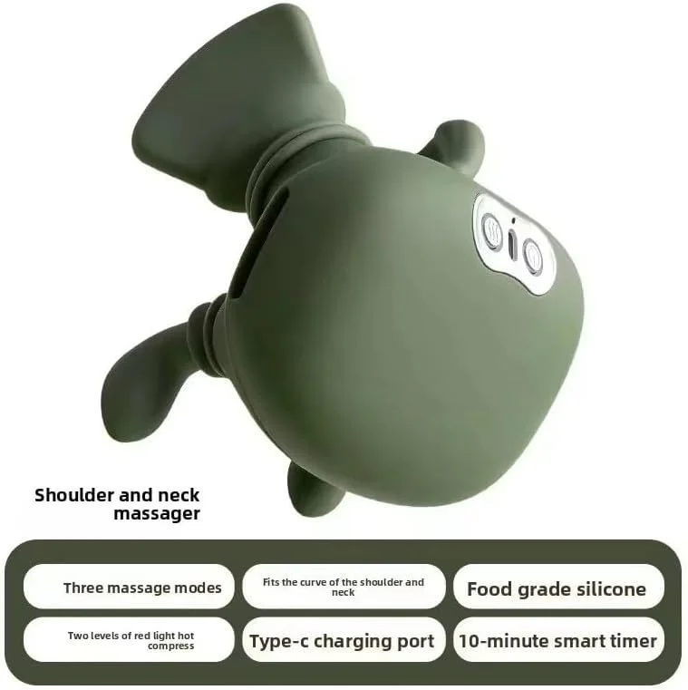 ماساژور گرمایشی بیونیک، ماساژور قابل حمل شیاتسو گردن و کمر، ماساژ عمیق بافت الکتریکی 4 بعدی، طراحی دست انسان شبیه سازی شده برای تسکین درد و آرامش عضلات (078 سبز)