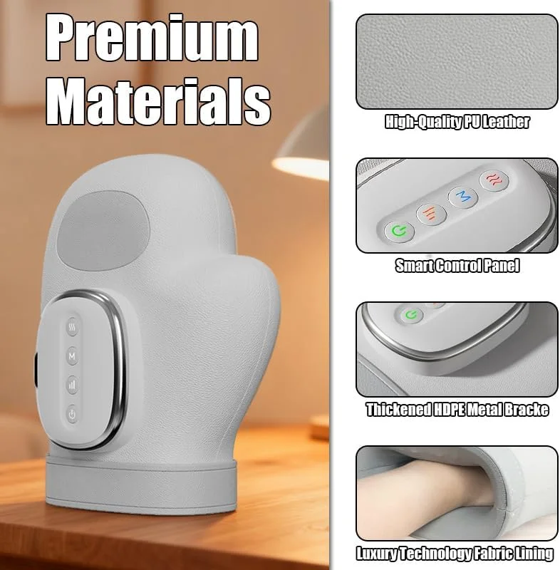 ماساژور دست با گرما و فشار، دارای 3 حالت ماساژ، 3 دما، 5 مدل فشار، ماساژور دست برای تسکین خستگی دست، هدیه برای زنان/مردان (خاکستری)