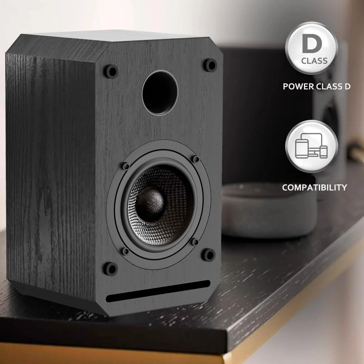 اسپیکر کامپیوتر گیمینگ پلاگ اند پلی LONPOO برای کامپیوتر رومیزی و رایانه شخصی، اسپیکر قفسه کتاب فعال 30 وات RMS با اسپیکر فول رنج 3 اینچی، پشتیبانی از بلوتوث 5.3، پخش USB، ورودی Aux و پورت هدفون 3.5 میلی متری، نقره ای