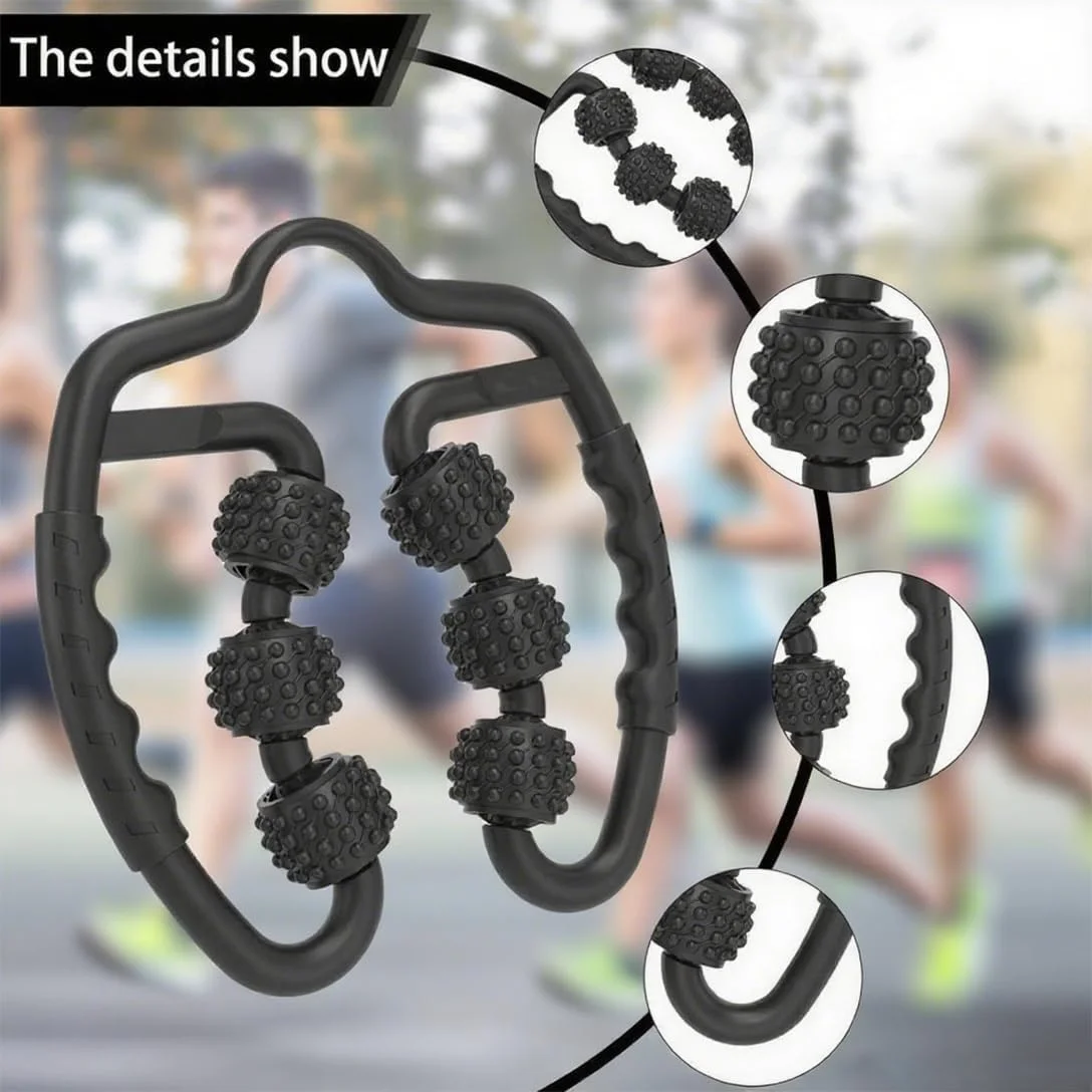 ماساژور عضلانی شش چرخ ارتقا یافته - ماساژور بازو و پا، ماساژور ساعد و ساق پا، مناسب برای مچ دست، دست، پا و ران