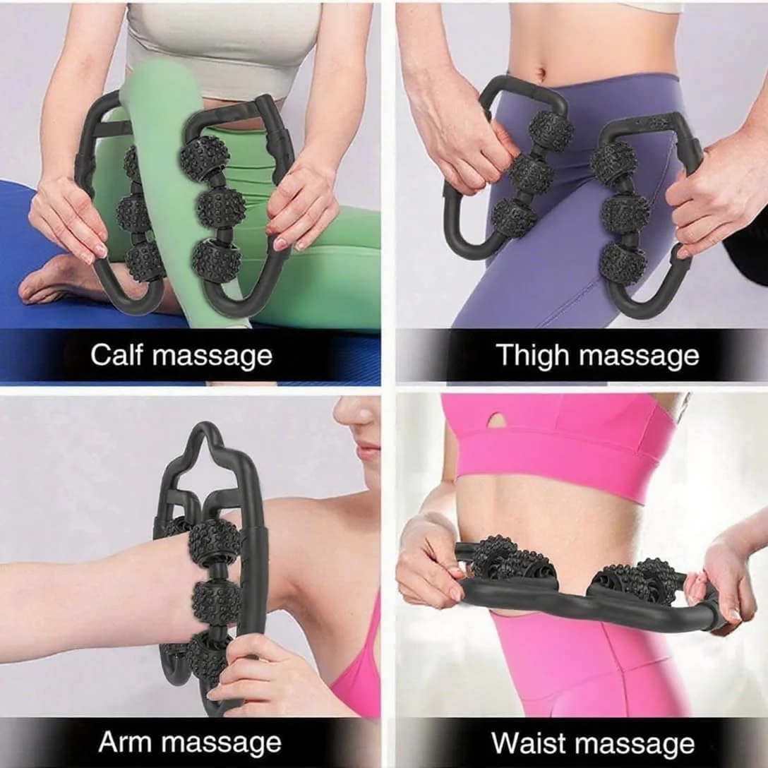 ماساژور عضلانی شش چرخ ارتقا یافته - ماساژور بازو و پا، ماساژور ساعد و ساق پا، مناسب برای مچ دست، دست، پا و ران