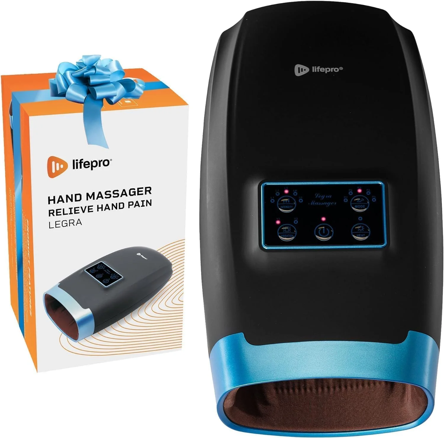 ماساژور دست LifePro Legra با گرما و فشار - ماساژور انگشت، مچ و کف دست با 5 حالت - درمان نقطه فشاری برای دست های حساس، آرامش و راحتی