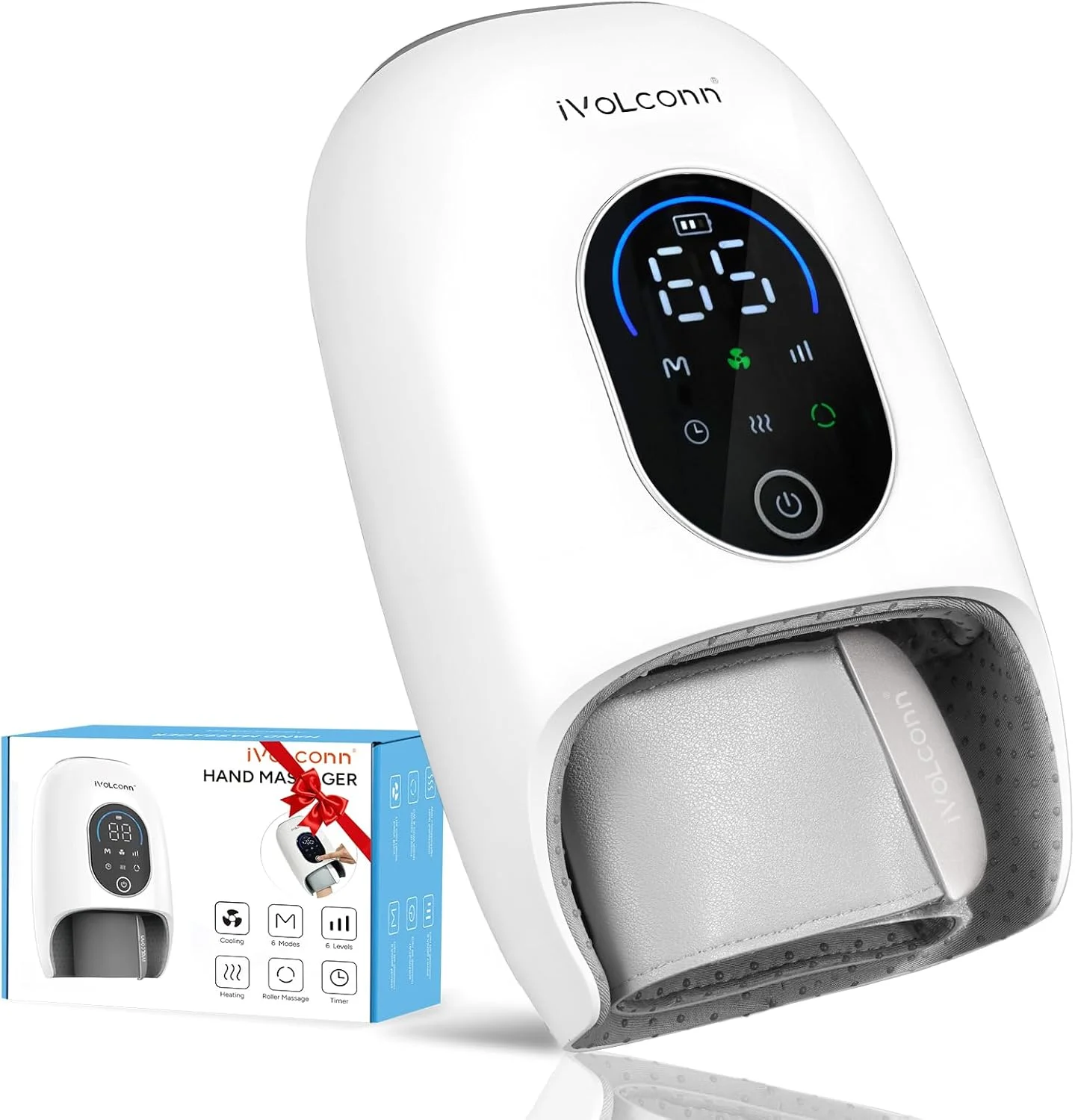 ماساژور دست با گرما و فشار، 6 حالت و 6 شدت ماساژ دست با غلتک ورزشی، ماساژور دست برای تسکین درد و خستگی، هدیه تولد برای زنان/مردان