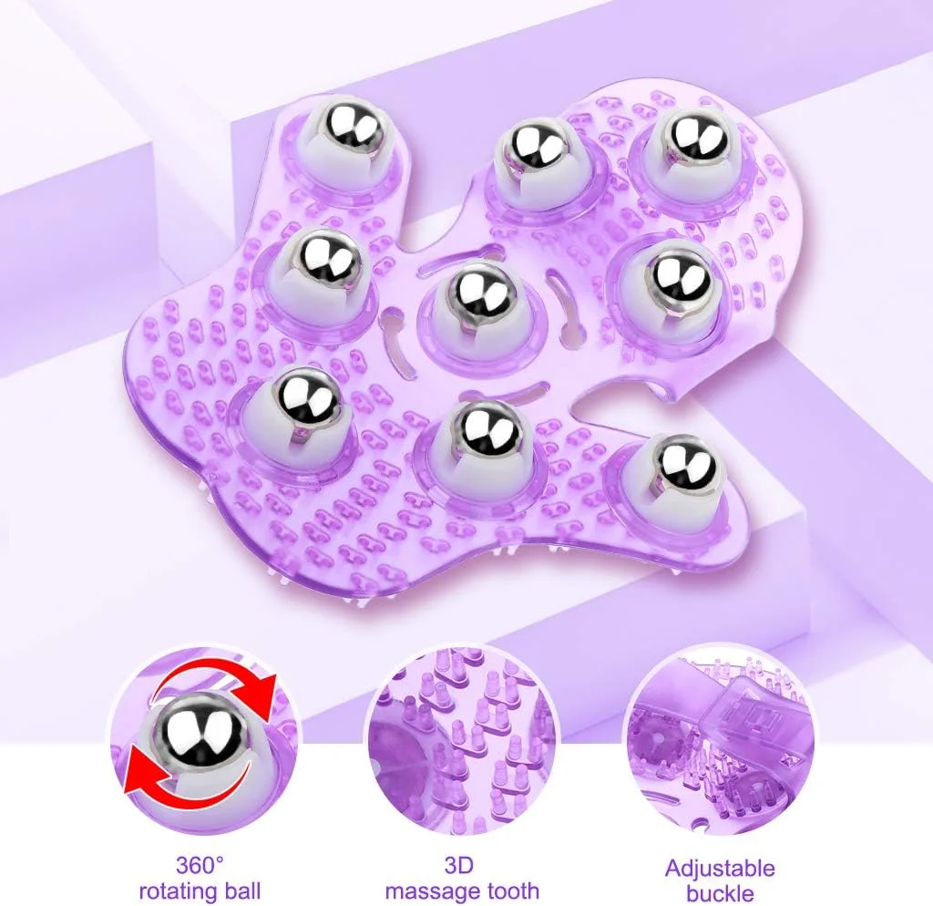 دستکش ماساژ بدن جیم کینگ، ماساژور کف دستی با توپ های فلزی چرخشی