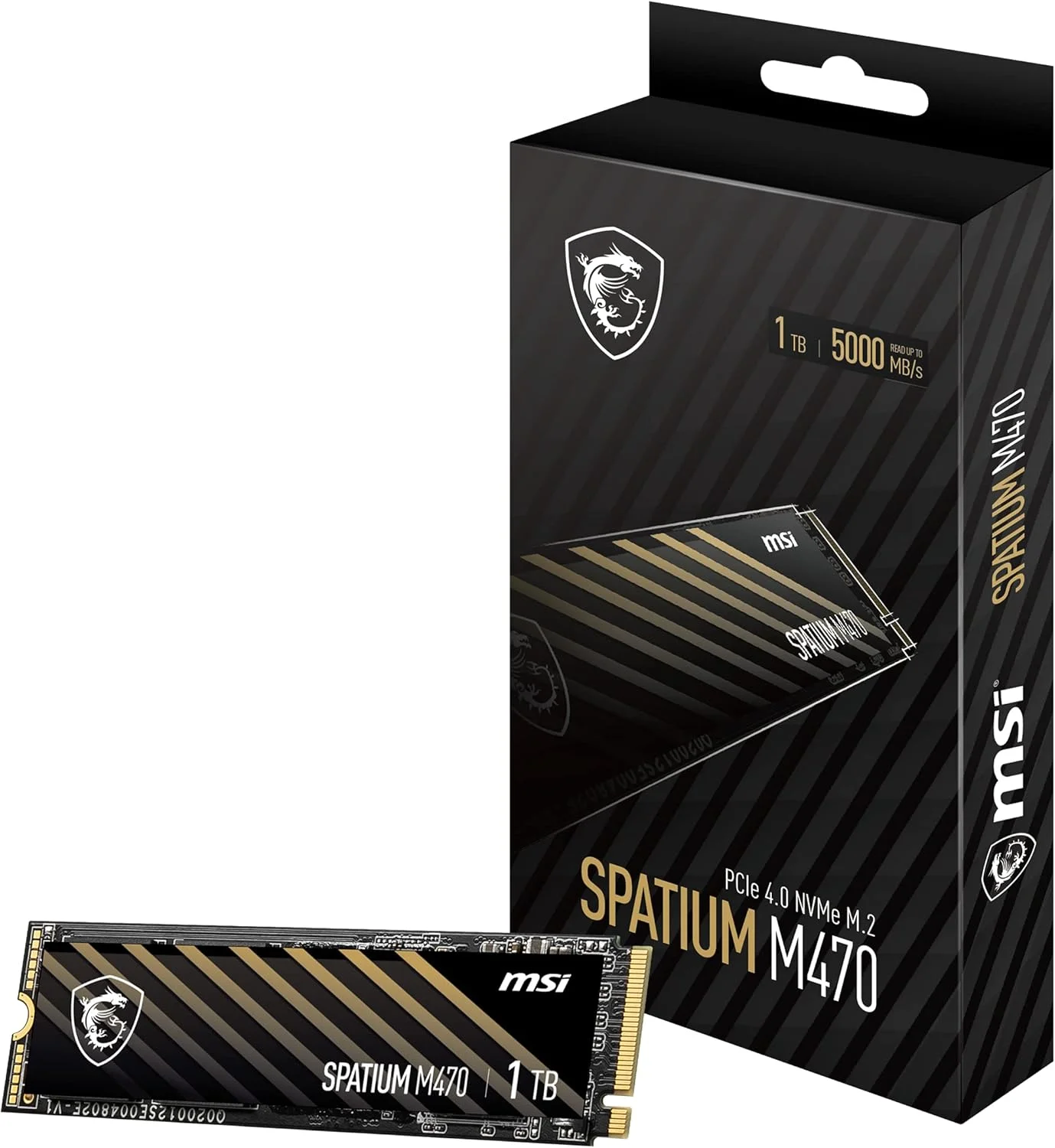 اس اس دی داخلی ام اس آی SPATIUM M470 PCIe 4.0 NVMe M.2 با ظرفیت 1 ترابایت، PCIe Gen4 NVMe 1.3 3D NAND با طول عمر 3300 ترابایت