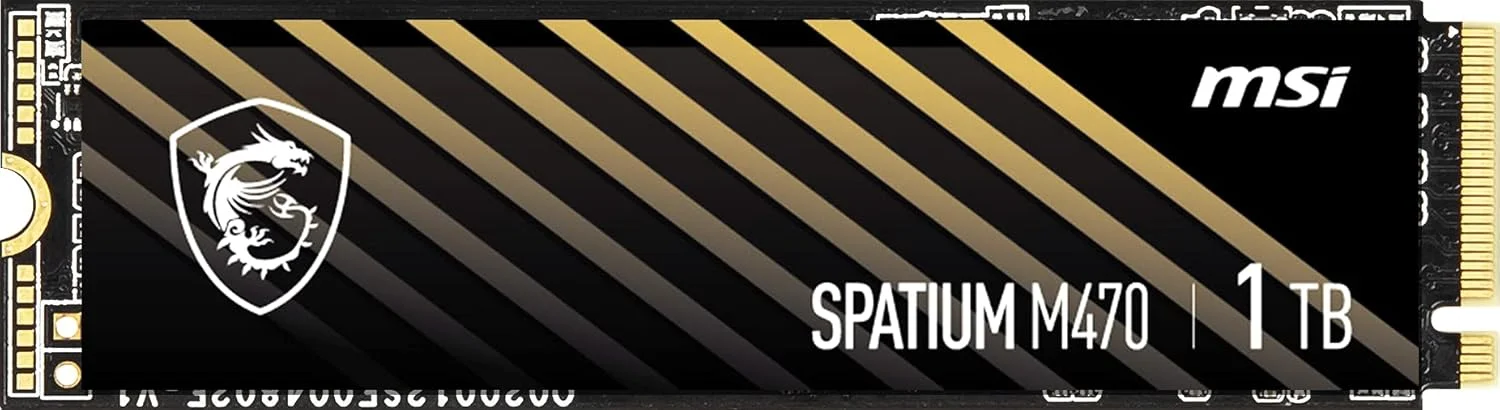 اس اس دی داخلی ام اس آی SPATIUM M470 PCIe 4.0 NVMe M.2 با ظرفیت 1 ترابایت، PCIe Gen4 NVMe 1.3 3D NAND با طول عمر 3300 ترابایت