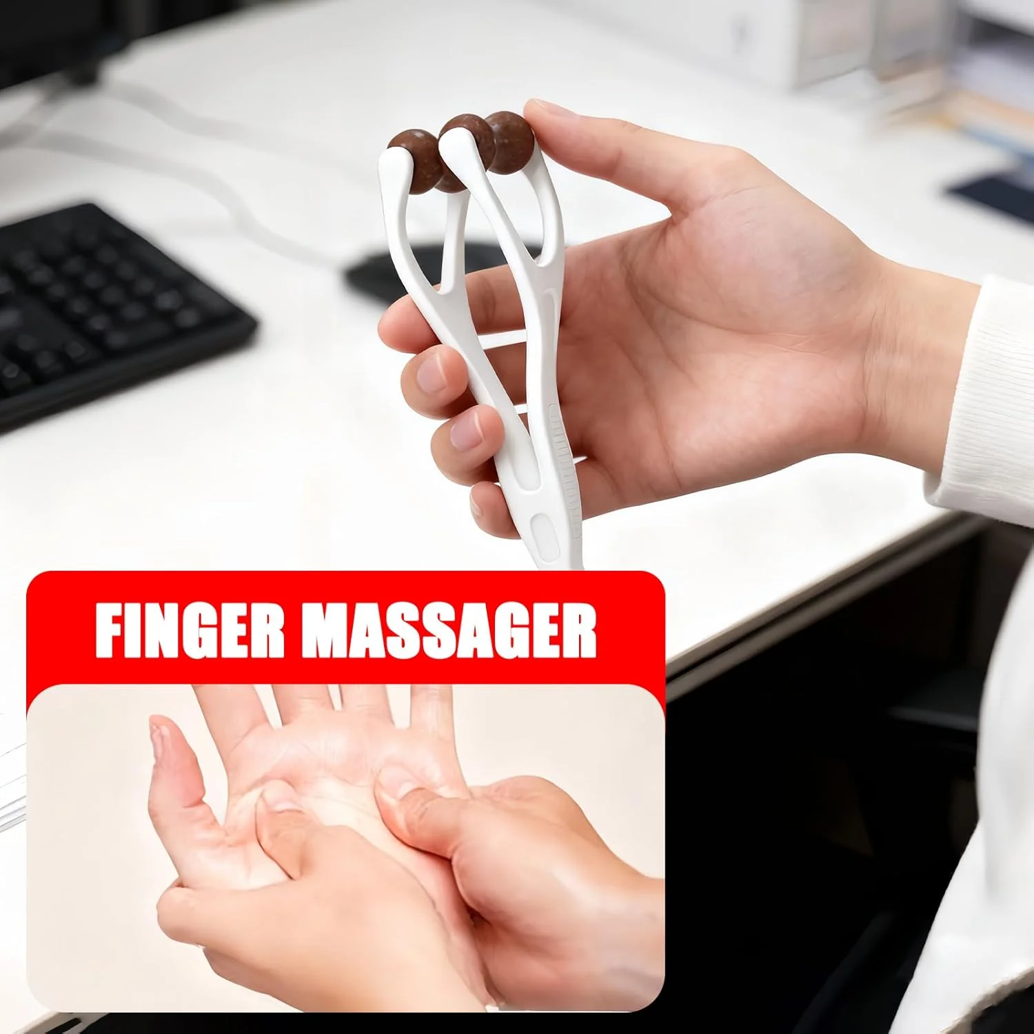 ماساژور دستی، حلقه های دستی ارگونومیک ضد لغزش، ابزار ماساژ دستی - مناسب برای خانواده، بانوان، کارگران، ورزشکاران، شرکا، والدین، دفاتر، رفت و آمد