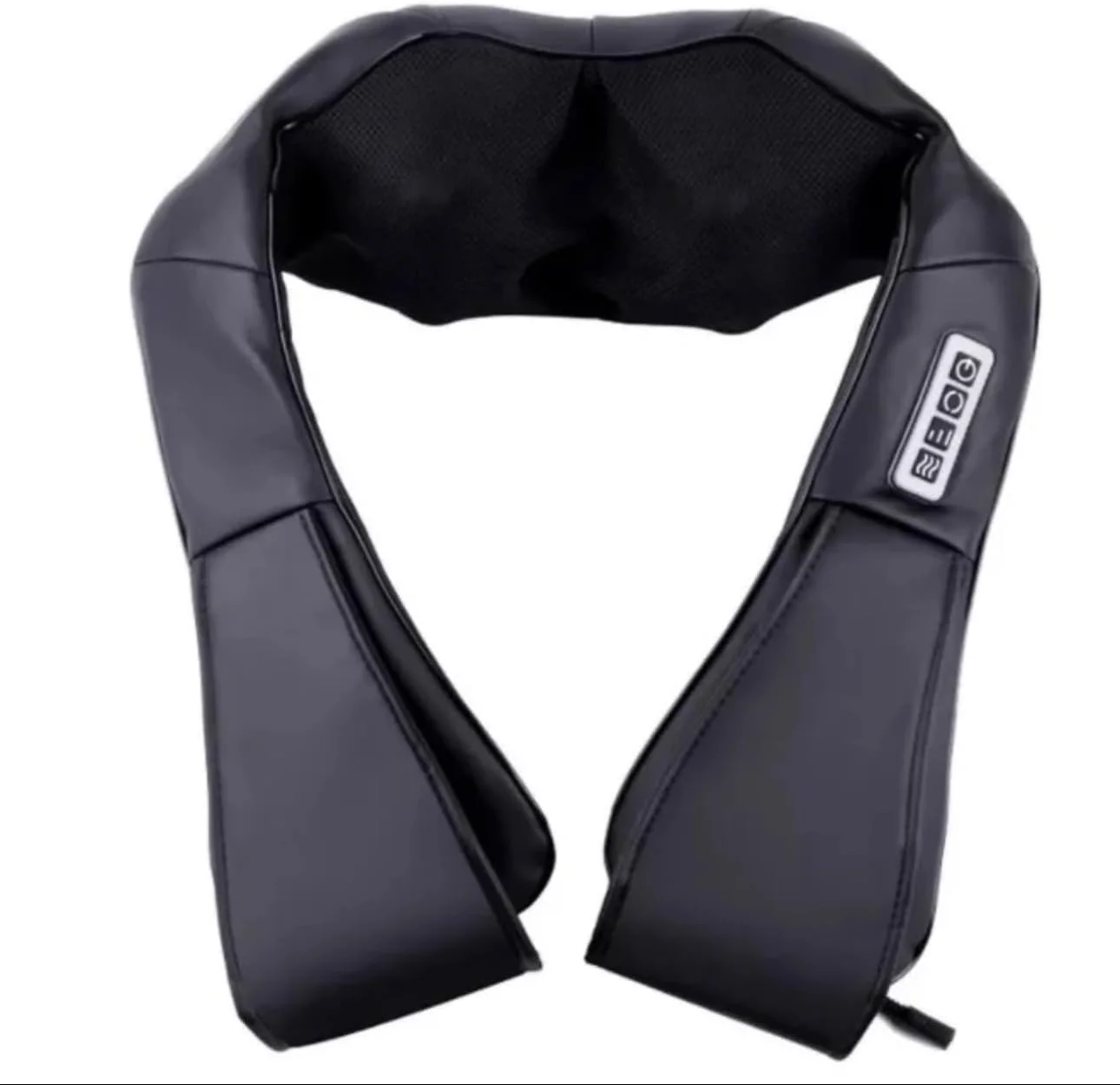 ماساژور گردن و کمر با حرارت، بالش ماساژ سه بعدی ورزشی، تسکین دهنده درد عمیق بافت شانه و بدن، مشکی