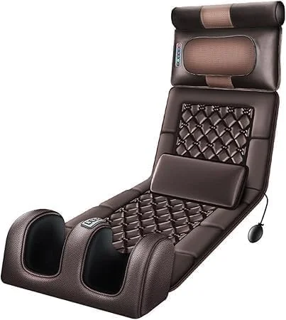 تشک ماساژ تمام بدن با 10 موتور ویبره، گرما درمانی، تسکین درد کمر، ماساژور گردن و ستون فقرات