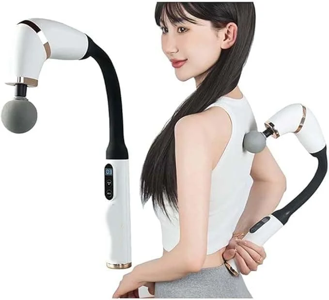 ماساژور تفنگی با دسته بلند - ماساژور پشتی U شکل برای تسکین درد، ماساژور بافت عمیق بدن برای گردن، شانه ها و پاها