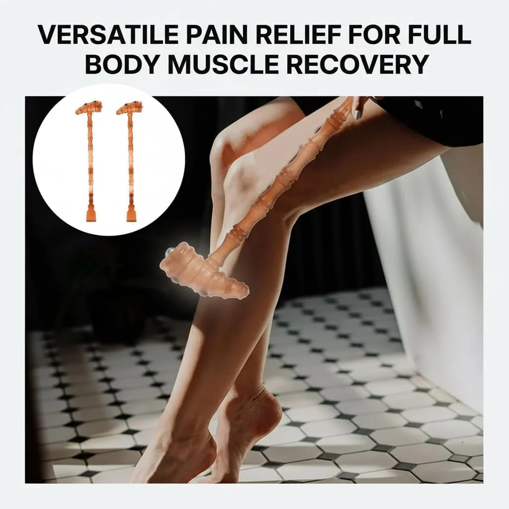 چکش ماساژور دستی، میله عضلانی دستی برای پشت، گردن، شانه و پاها، ماساژور بدن نقطه ماشه ای آرامش بخش برای تسکین درد و ریکاوری، ابزار ماساژ ضربه ای مریدین، 2 عدد