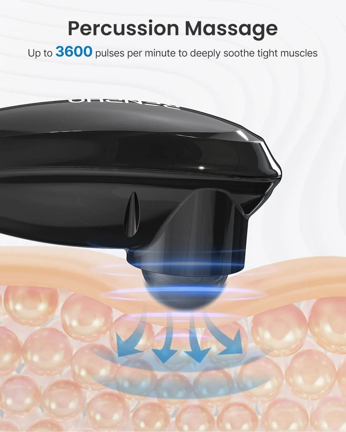 ماساژور دستی شارژی بافت عمیق رنفو برای عضلات، کمر، ماساژور ضربه ای برقی بی سیم بدن برای پا، گردن، شانه، ساق پا، هدیه برای آقایان، مشکی