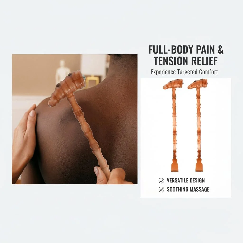 چکش ماساژور دستی، میله عضلانی دستی برای پشت، گردن، شانه و پاها، ماساژور بدن نقطه ماشه ای آرامش بخش برای تسکین درد و ریکاوری، ابزار ماساژ ضربه ای مریدین، 2 عدد