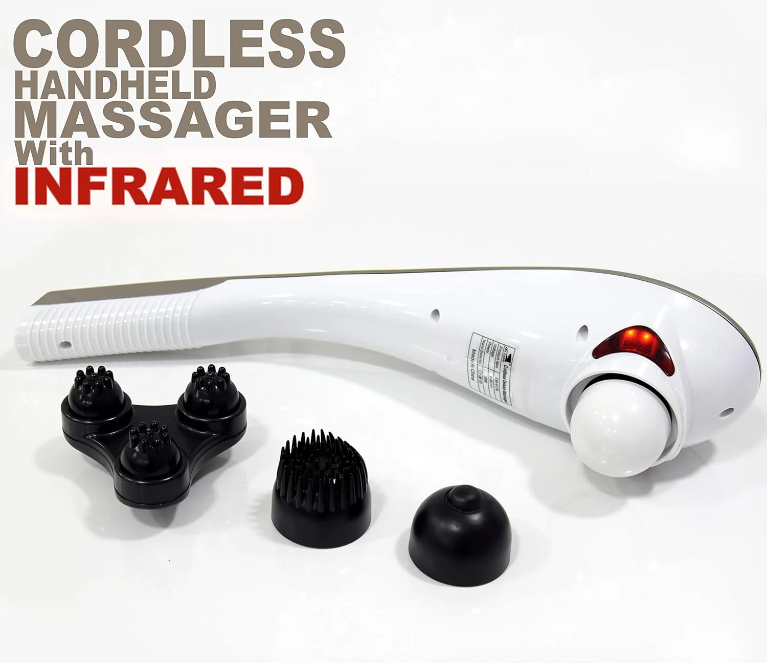 ماساژور دستی بدن و کمر SKY LAND مدل EM-4170 - ماساژور ضربه ای با بافت عمیق، شارژی و بدون سیم برای تسکین درد عضلات، کاهش استرس و آرامش با 4 گره ماساژ قابل تعویض