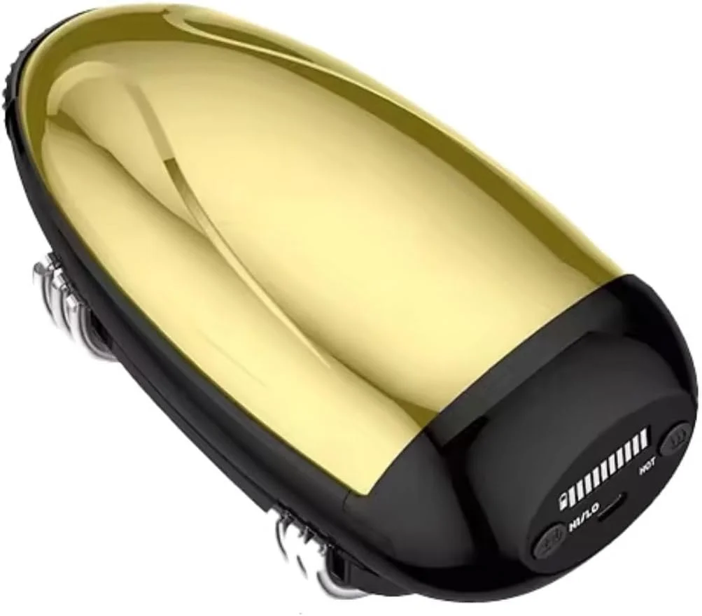 ماساژور دستی بی سیم، ماساژور حرارتی فلزی حرفه ای قابل حمل با شارژ USB برای گردن/پاها/دست/صورت، 2 گره ماساژ 2600AMH