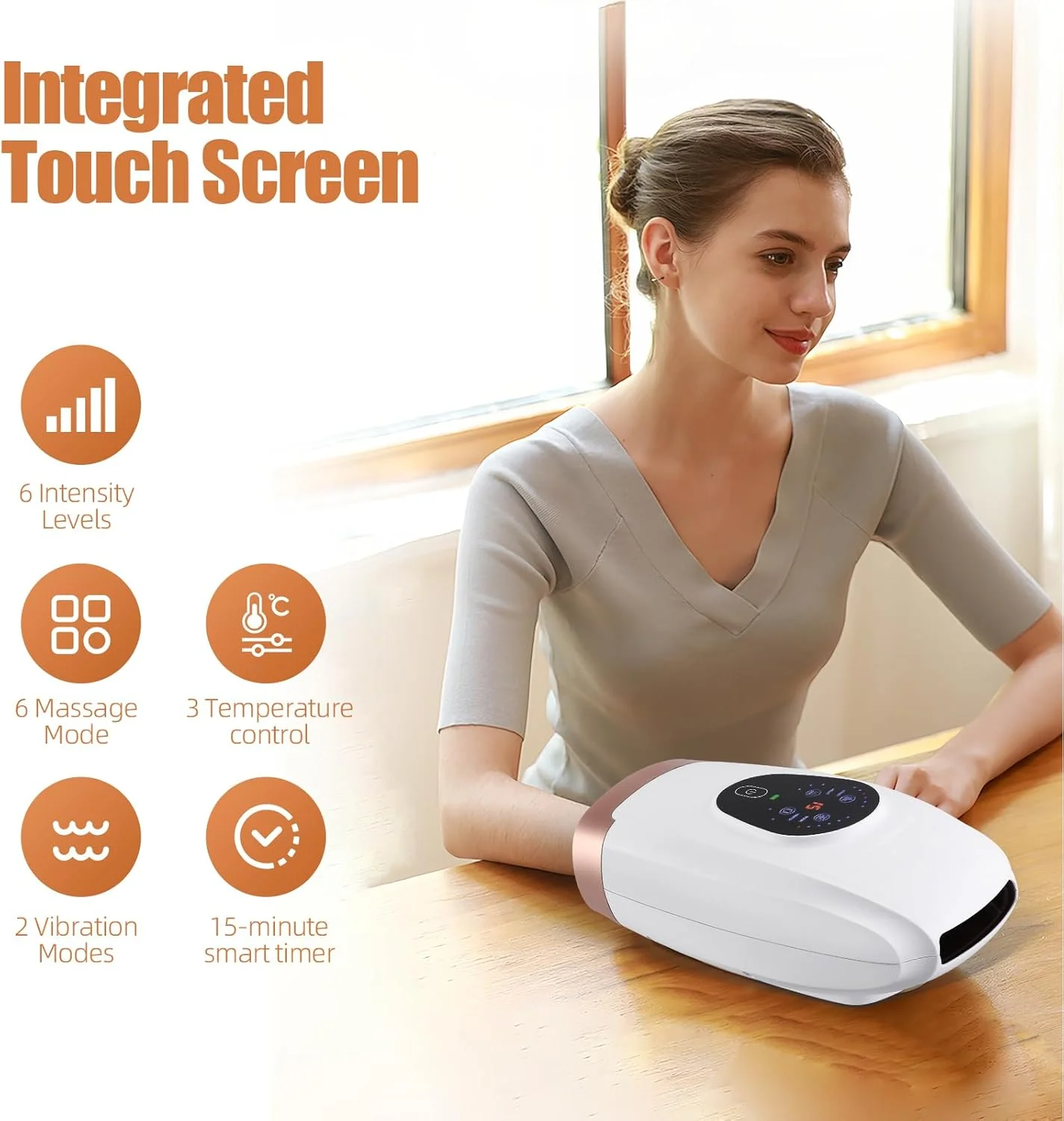 ماساژور دست، ماساژور دستی کیسه هوای برقی با گرما و کمپرس، هدیه ماساژور بی سیم برای آرتروز و سندرم تونل کارپال، تسکین دهنده درد مچ دست و انگشت