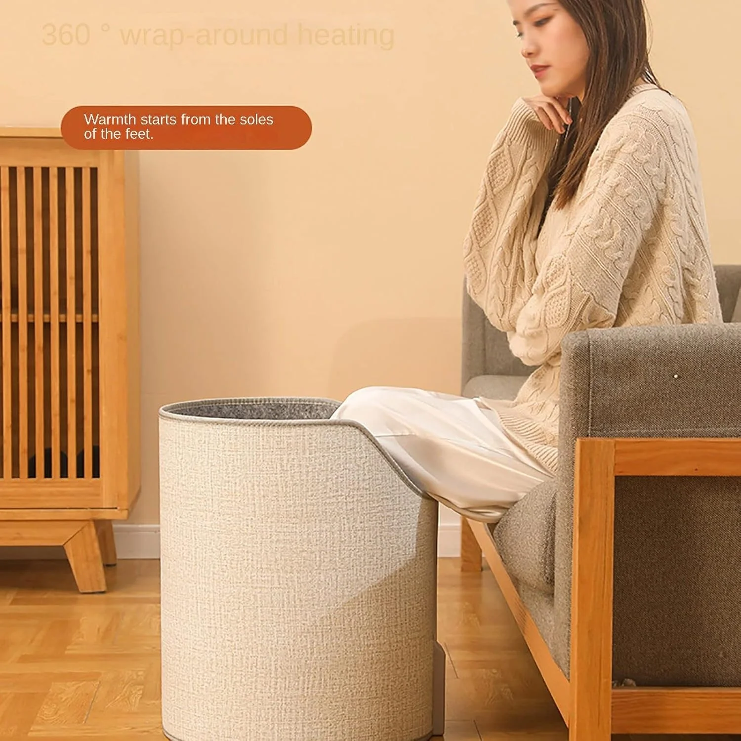 گرمکن پا خانگی، گرمکن پا اداری، گرمایش 360 درجه، تایمر 4 ساعته، 3 تنظیم دما، توان پایین 170 وات، C