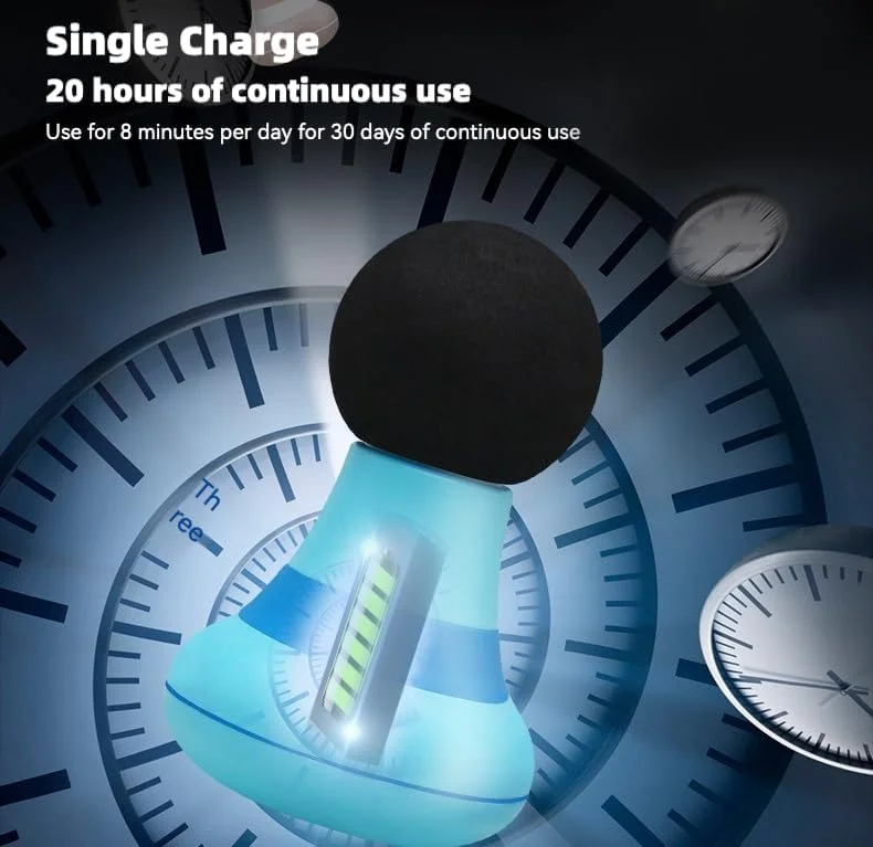 ماساژور کوچک، ماساژور عضلانی، ماساژور ضربه ای بافت عمیق بدن با 6 سرعت قابل تنظیم، ماساژور دستی برای گردن، پشت، شانه، دست، پا و تسکین درد پا (آبی)