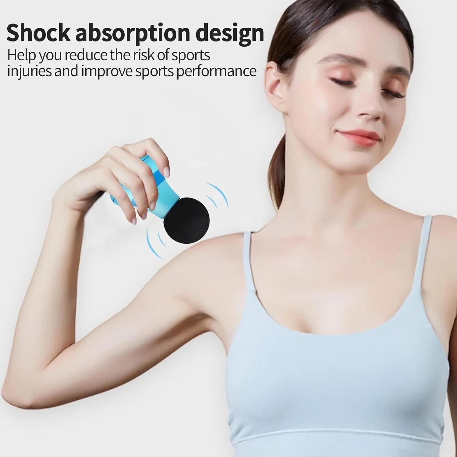 ماساژور دستی الکتریکی کوچک 5*11 سانتیمتری، دارای 6 حالت لرزش قدرتمند، بی سیم، قابل حمل، مناسب برای ماساژ شانه، گردن و کمر - آبی